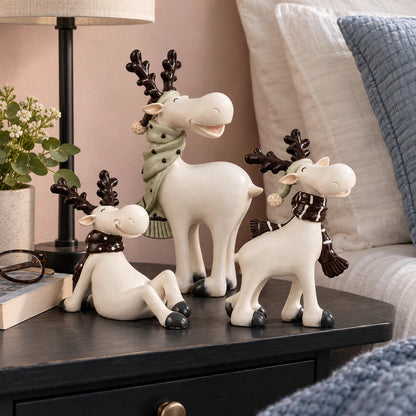 3-Piece Christmas Reindeer Figurine Set