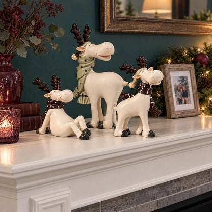 3-Piece Christmas Reindeer Figurine Set