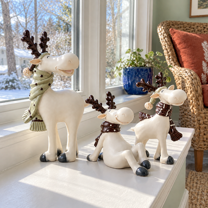 3-Piece Christmas Reindeer Figurine Set