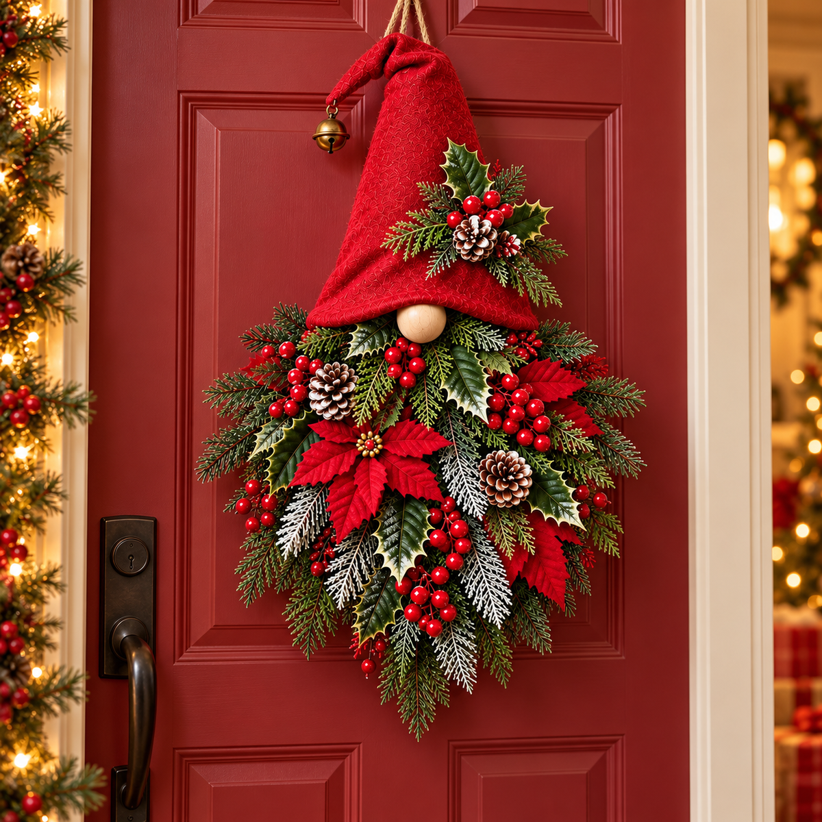 🎄🧙‍♂️ Christmas Evergreen Gnome Door Hanger