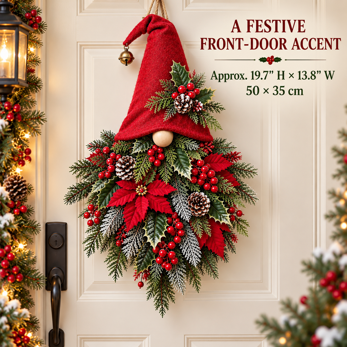 🎄🧙‍♂️ Christmas Evergreen Gnome Door Hanger