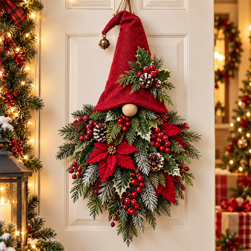 🎄🧙‍♂️ Christmas Evergreen Gnome Door Hanger