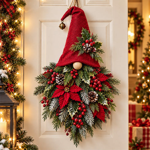 🎄🧙‍♂️ Christmas Evergreen Gnome Door Hanger